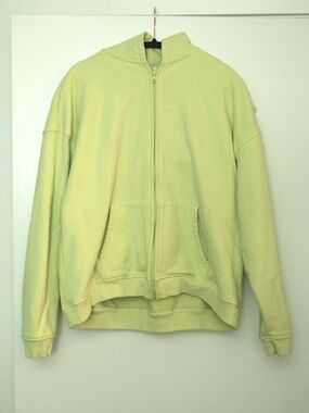 Khy Women’s Light Green Full-Zip Fleece Zip Oversized Hoodie Sweatshirt
